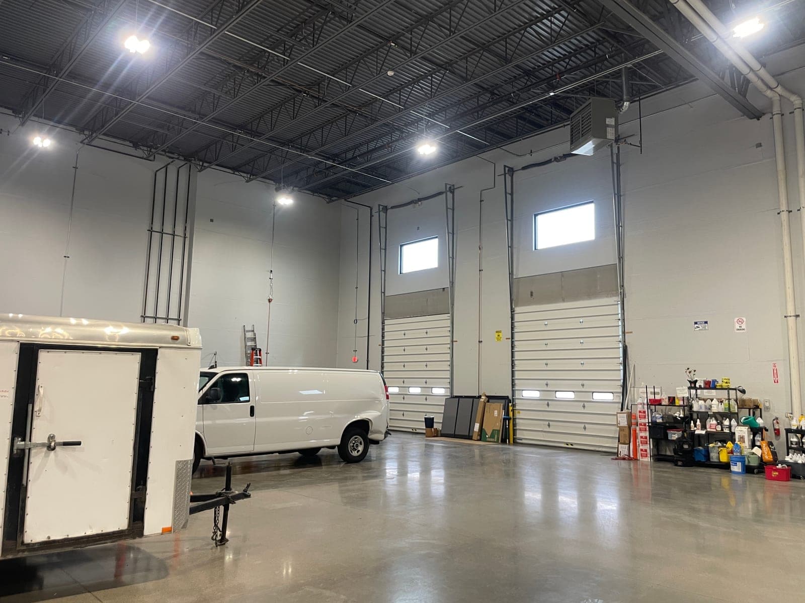 Warehouse interior with exposed steel joists at 1920 N 2200 W, Salt Lake City