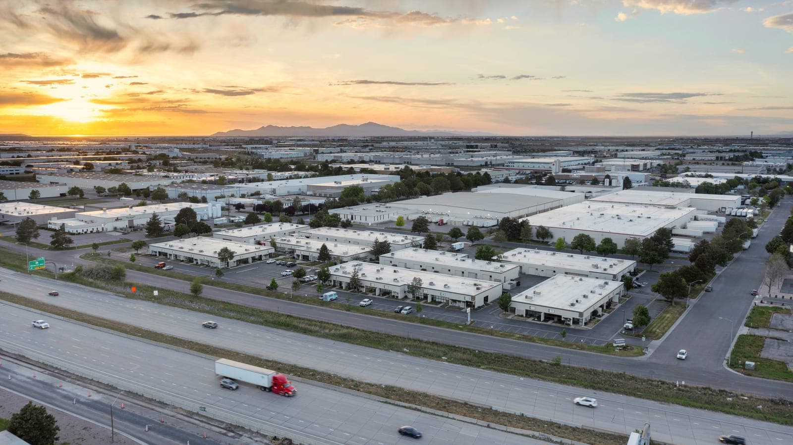 Aerial view of Broadbent Business Park at 3607-3667 West 2100 South, Salt Lake City
